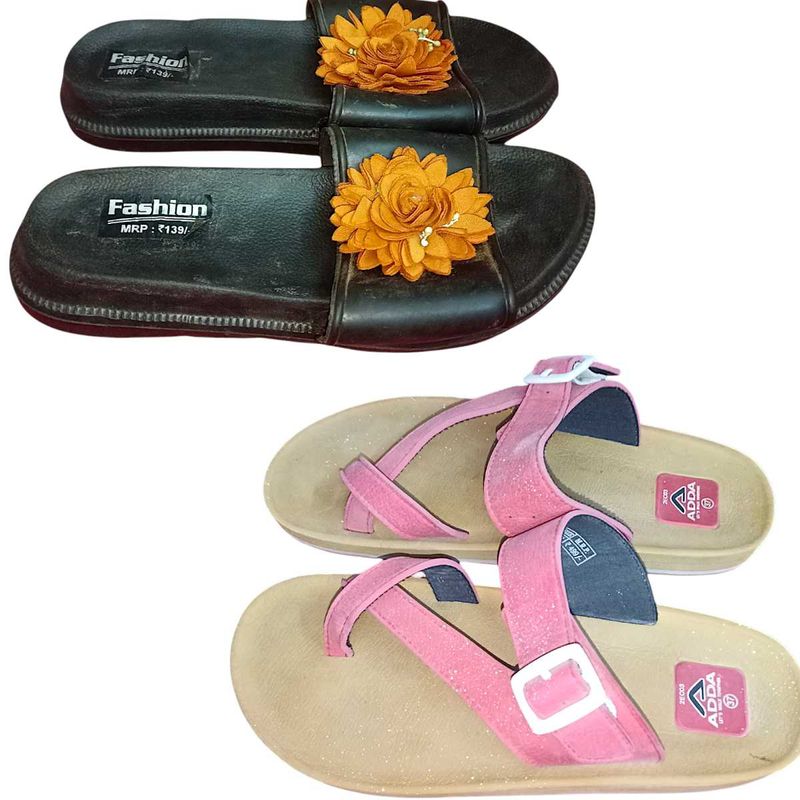 7no. Chappals For Womens Combo Of 2pcs