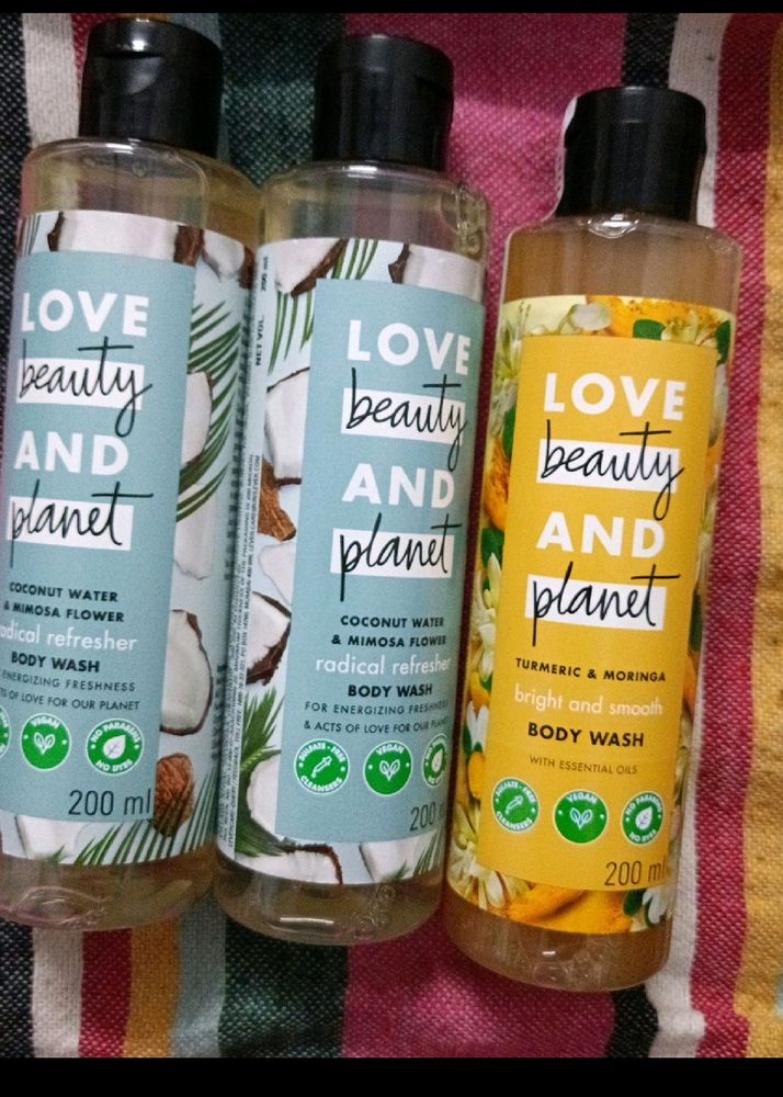 Combo Of 3 Love Beauty & Planet Body Wash