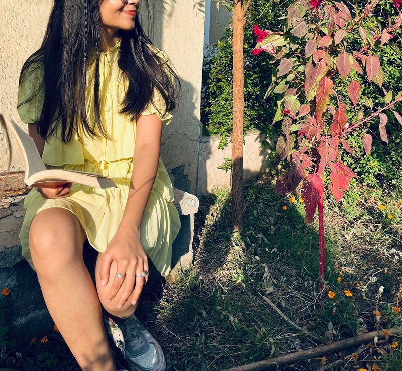 Lime Yellow Frill Dress