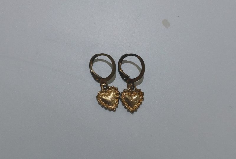 Cute Golden Heart Earrings