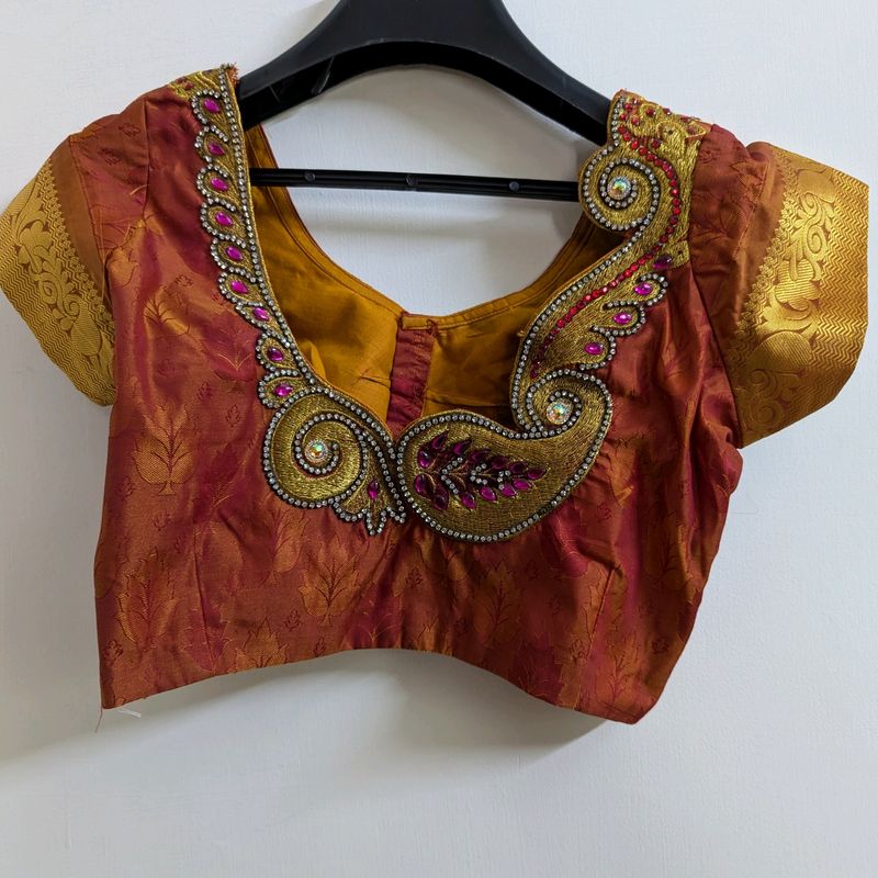 Silk Embroidery Design Blouse