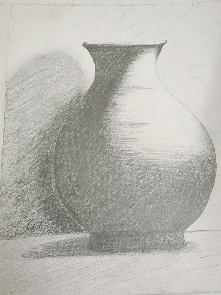 Beutiful Pot Still Life Drawing