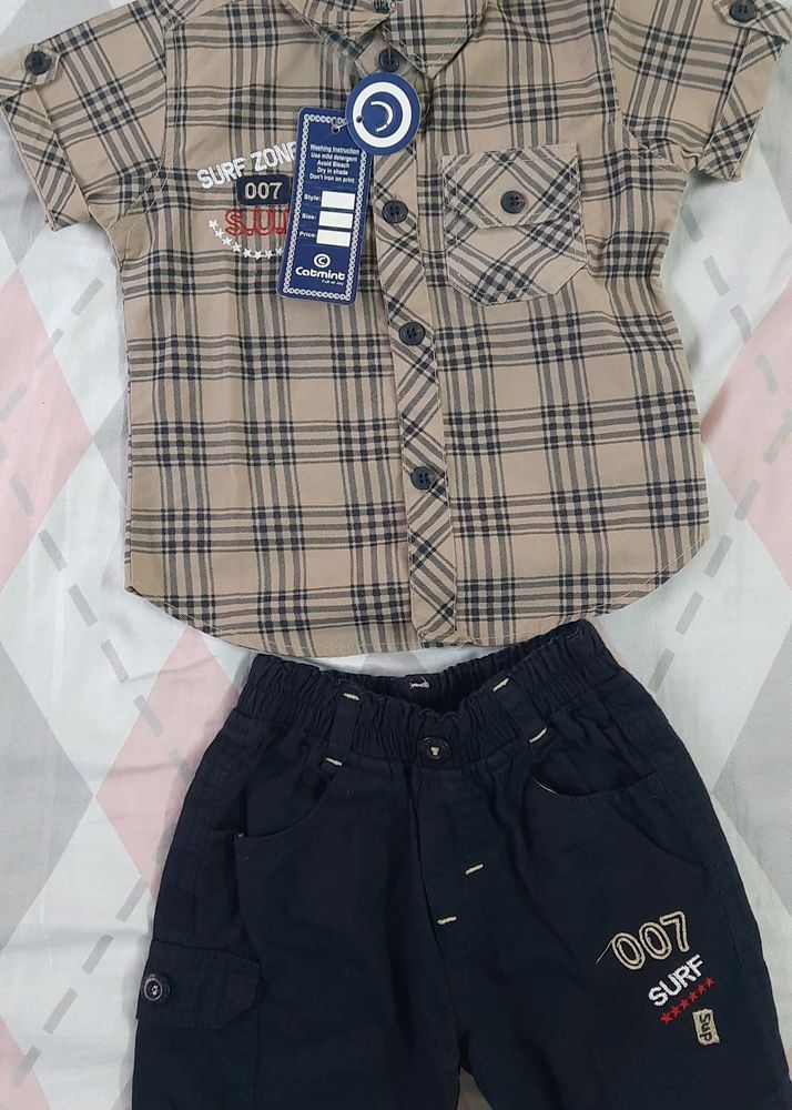 Shirt And Shorts Set For 2 Yrs Boys