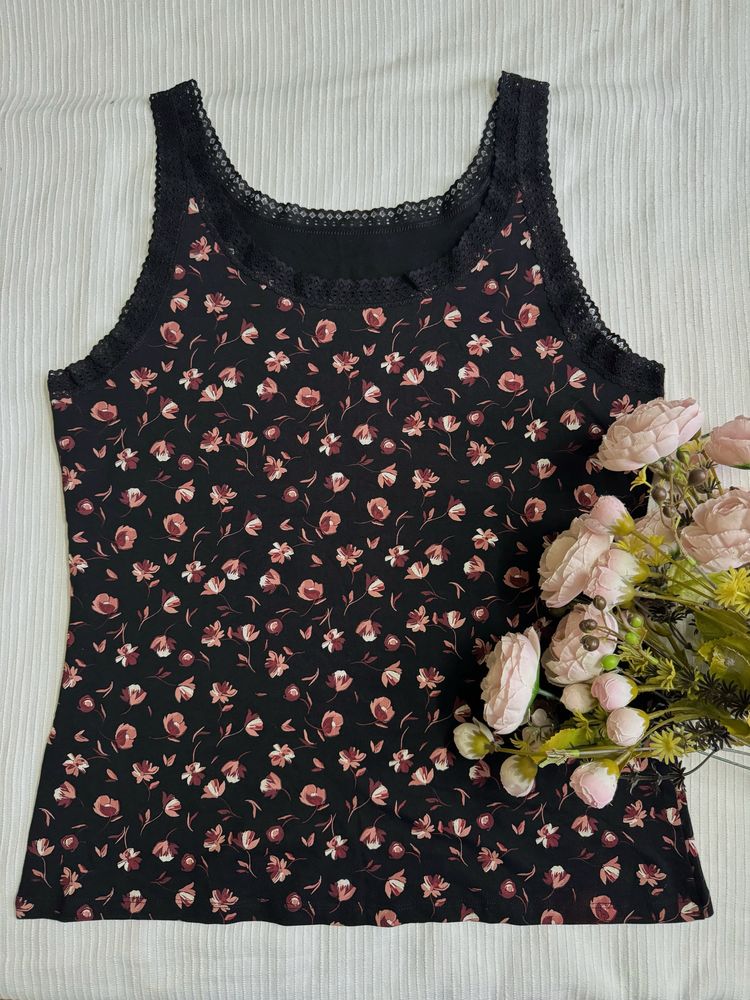 Black Floral Camisole