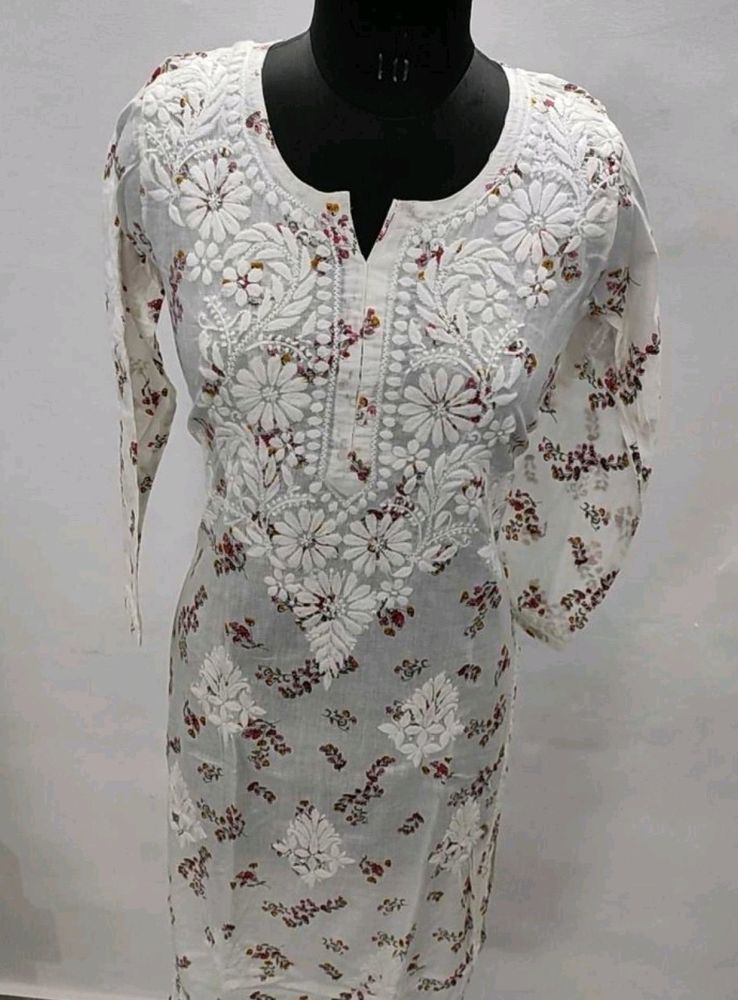 Cotton Chikankari Work Kurti (Wholesale Available)