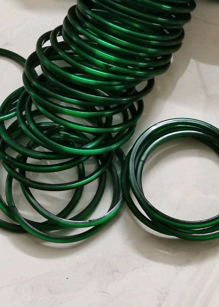 Green Plain Glass Bangels