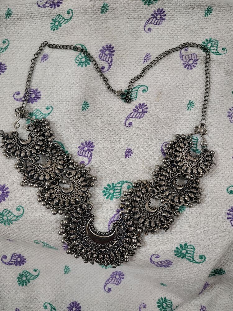 Afghani oxidised Metal Necklace