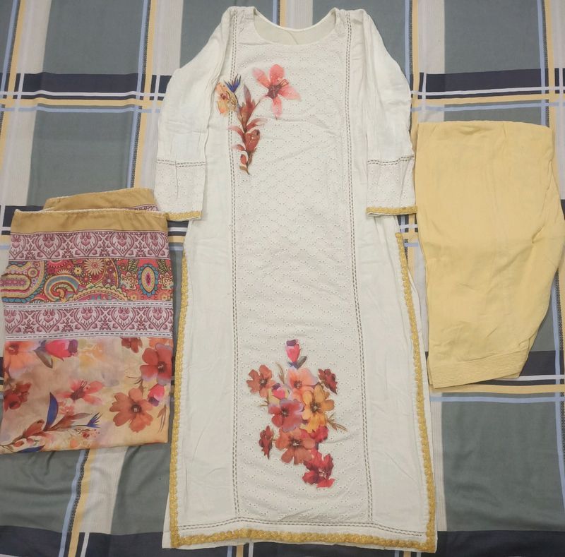 Chikankari Punjabi Suit With Dupatta