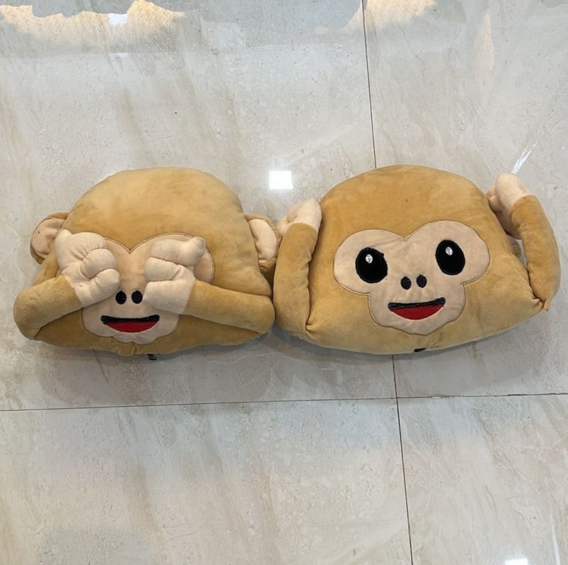 2 Monkey Face Soft Toys