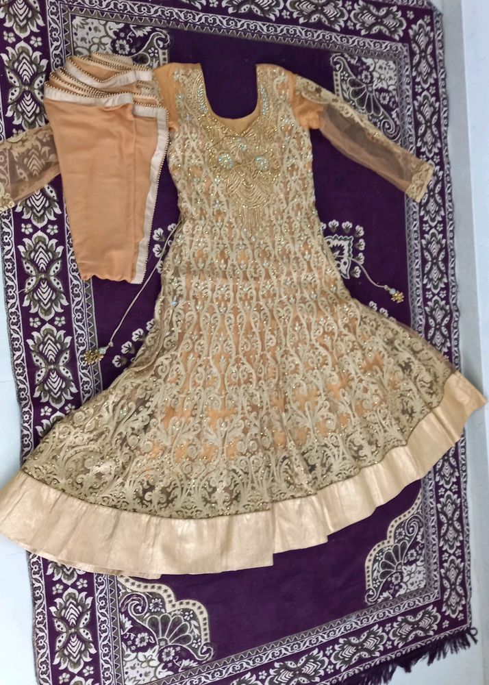 Golden Anarkali Available In Offer