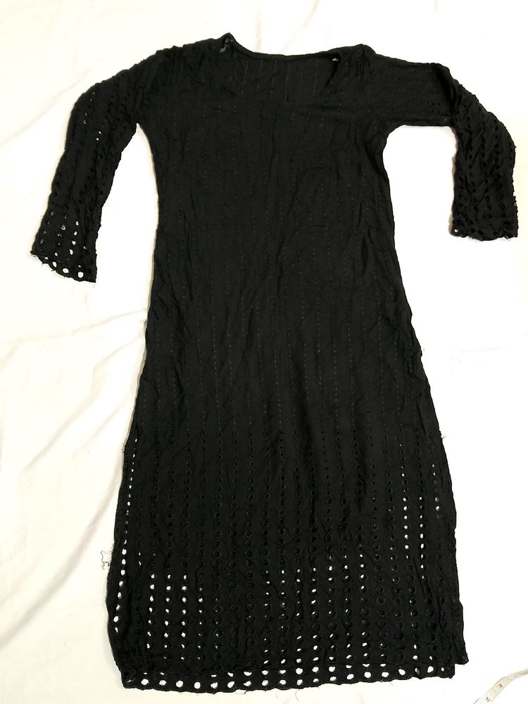 Black Rayon Kurta