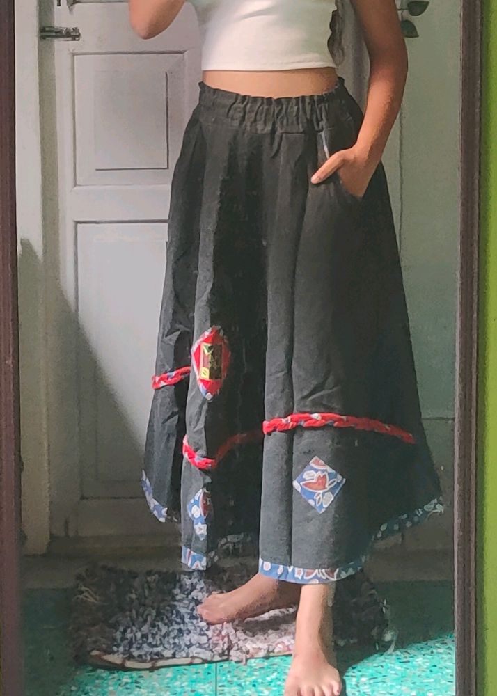 Black Denim Skirt