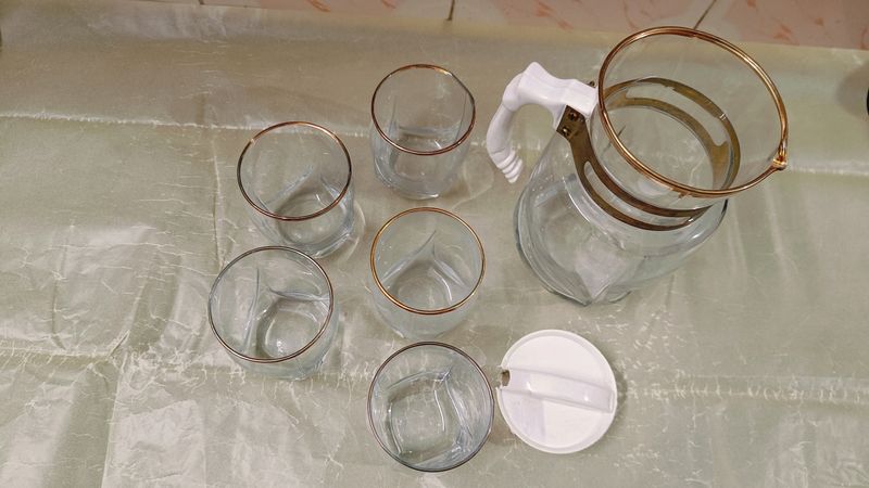 Water Jug- 5 Glass Set