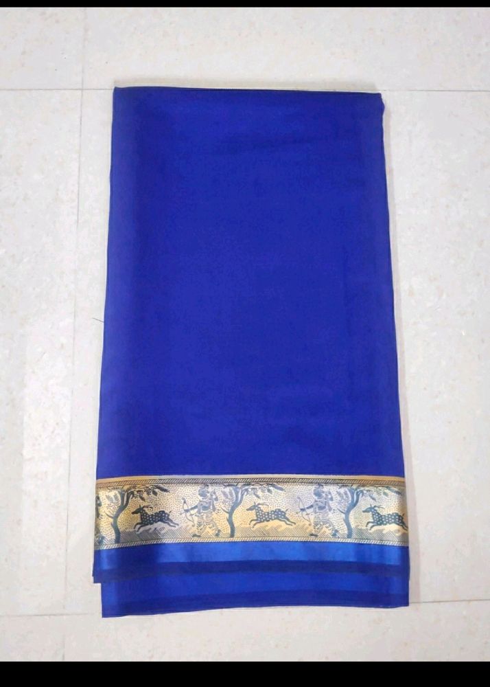 Sale 🌟Elegant Dark Royal Blue soft silk saree