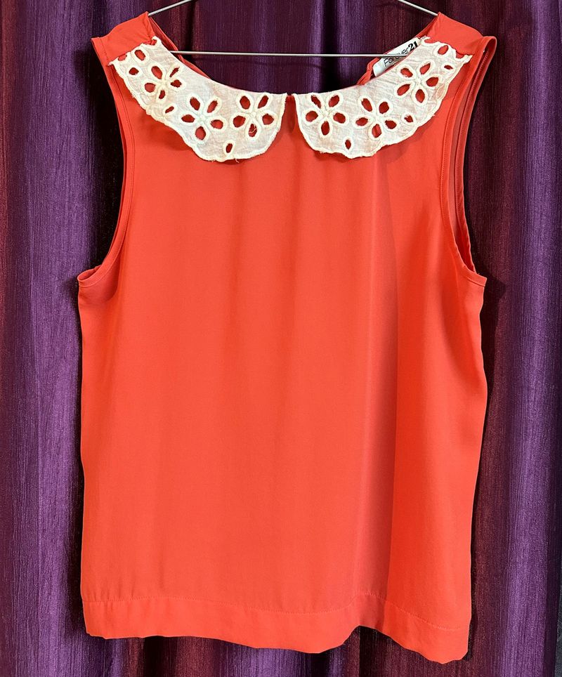 Orange Sleeveless Top By Forever 21