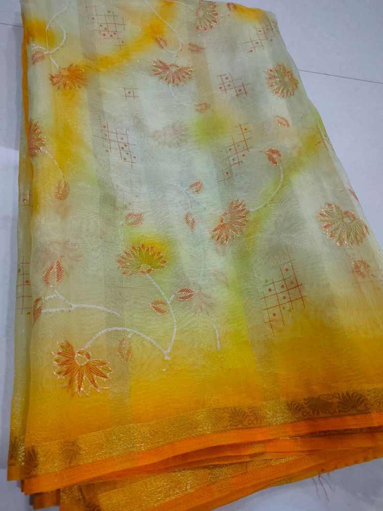 Beautiful Organza Saree 💛