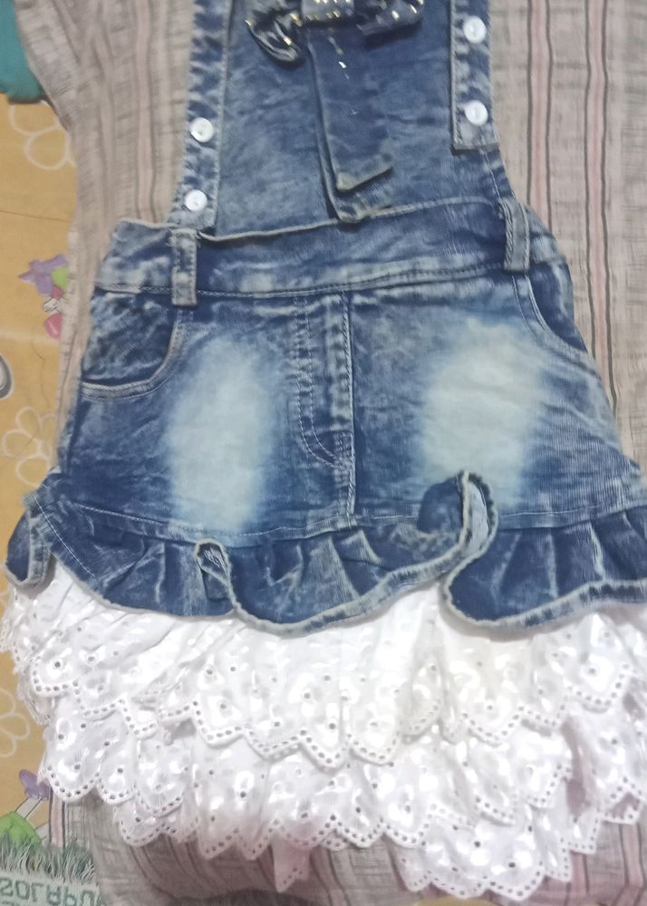 Girls Denim Dungree