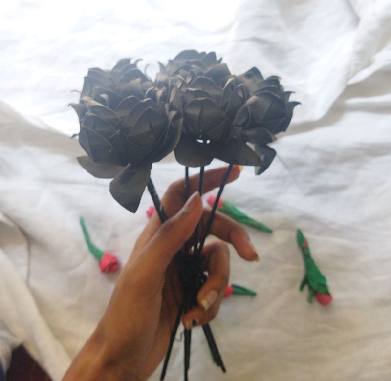 Paper roses bouquet