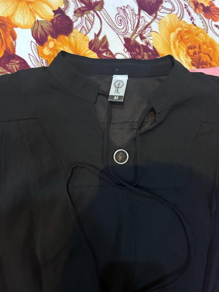 Black Color Top With Full Sleeves