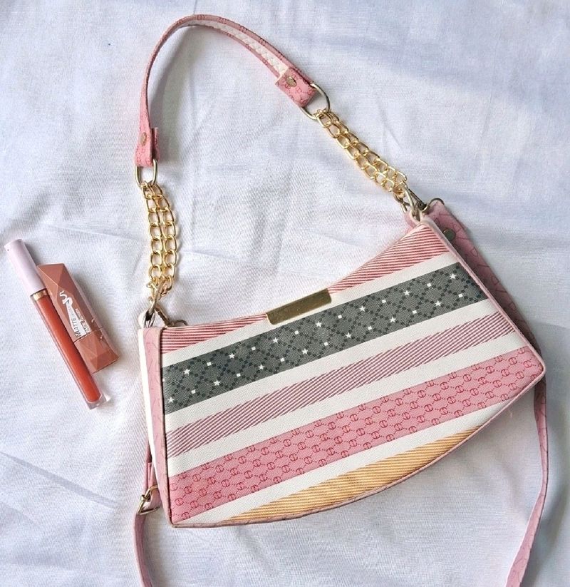 multi colour sling bag.