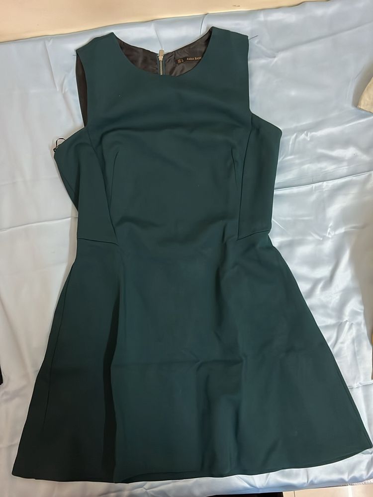 Bottle Green Formal Sleeveless Zara Dress