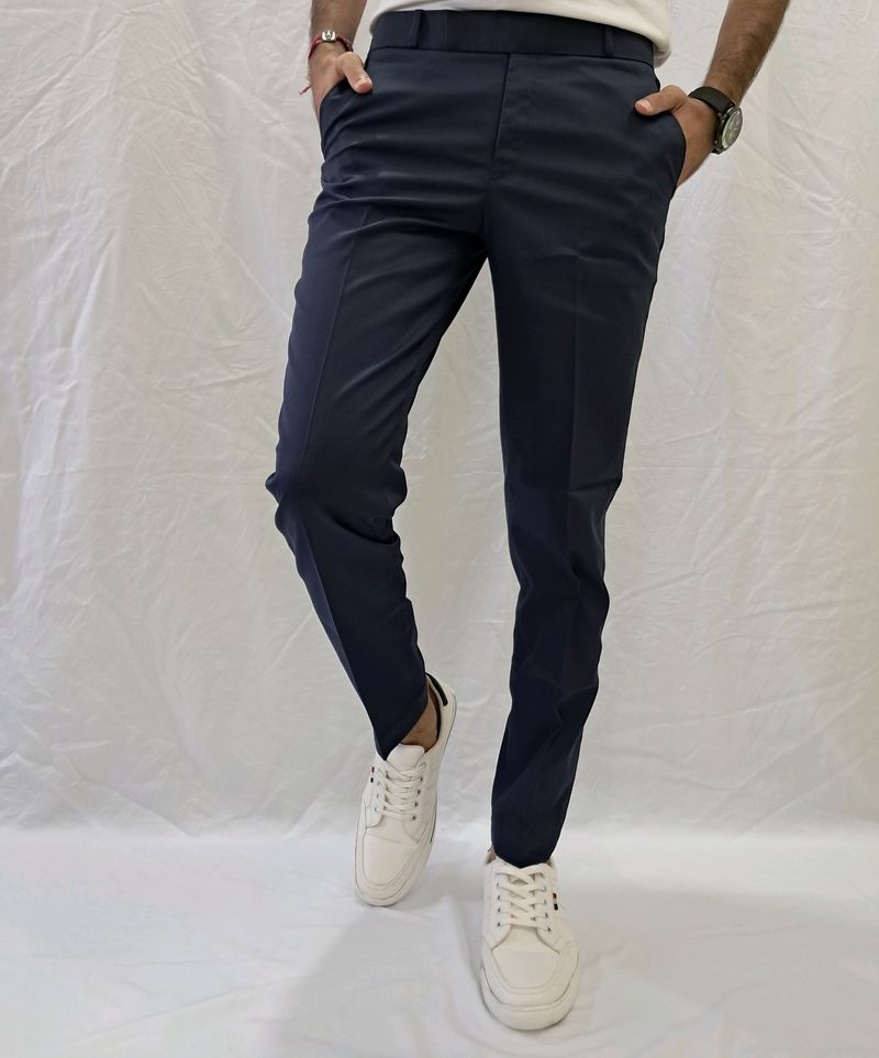 Kaulin 1059 Men's Dark Blue Formal Pleated Trouser