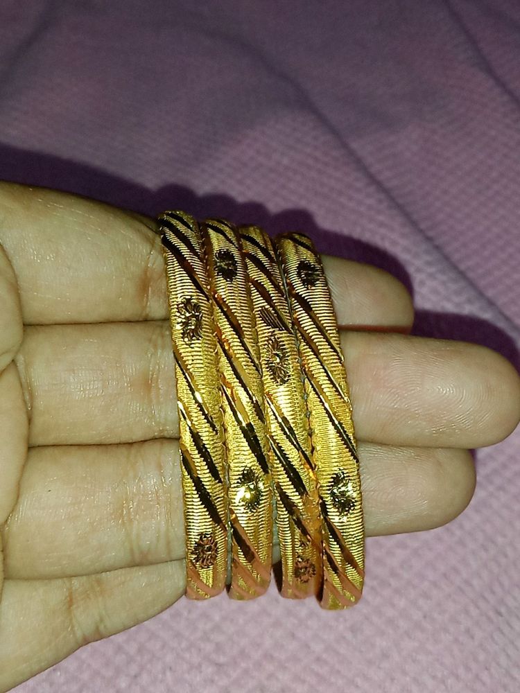 4 Gold Plated Bangles ✨