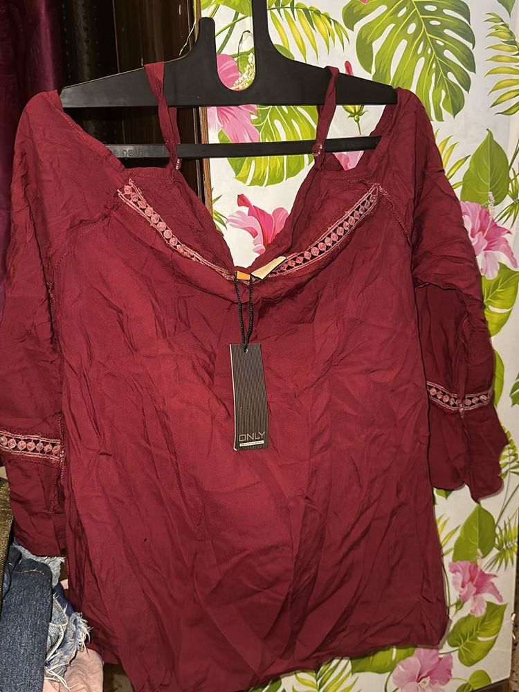 New Maroon Tunic Top