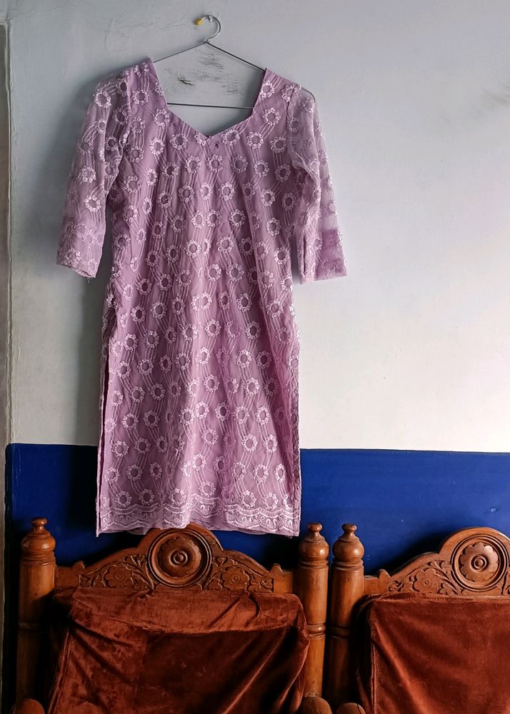 Beautiful lavender colour net kurta