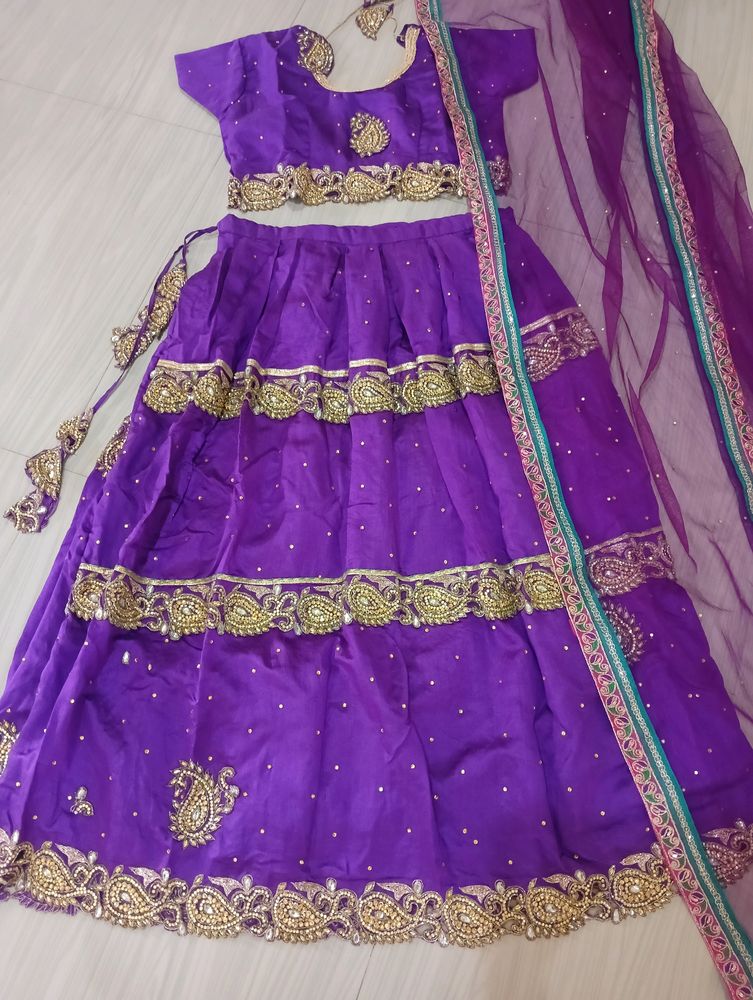 New Purple Colour Heavy Stone Work Lehanga Choli