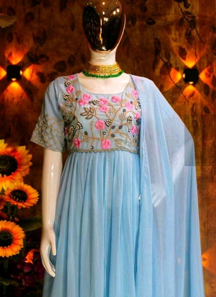 🆕 Designer Watery Blue Partywear 3 Piece Set 🌼😍