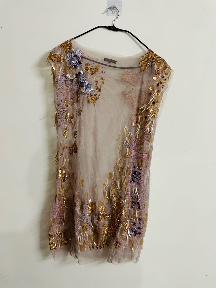 Women Embellished Dress In Net/coverup