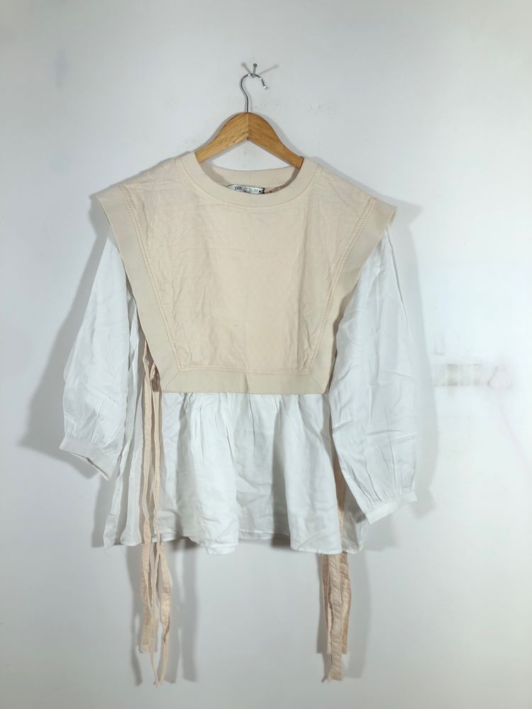 White&Cream A-Line Top(Women’s)