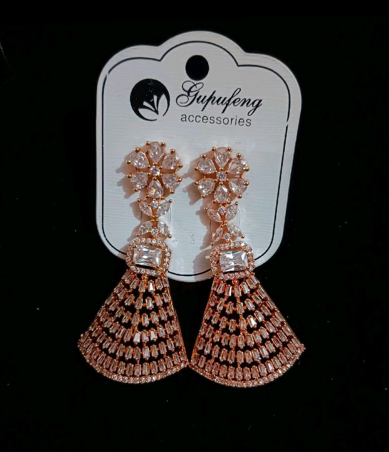 Beautiful Rose Gold Ad Earings