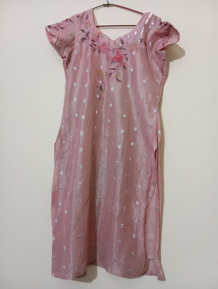 Hand Work Pink Kurti