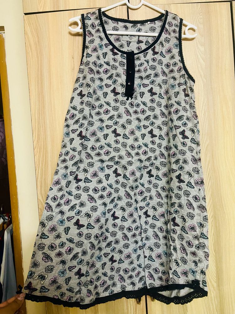 Butterfly Printed Night Dress