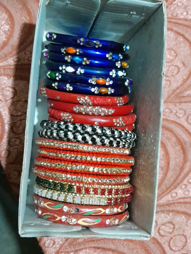 Glass Bangles Combo In Different Colours