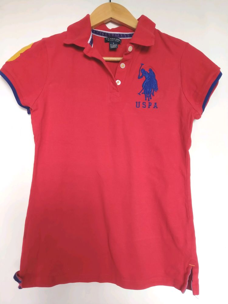 U.S.POLO ASSN. BRAND RED COLOUR T-SHIRT FOR BOYS