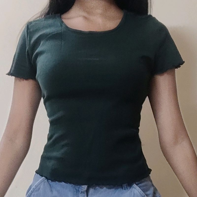 Solid Round Neck Top