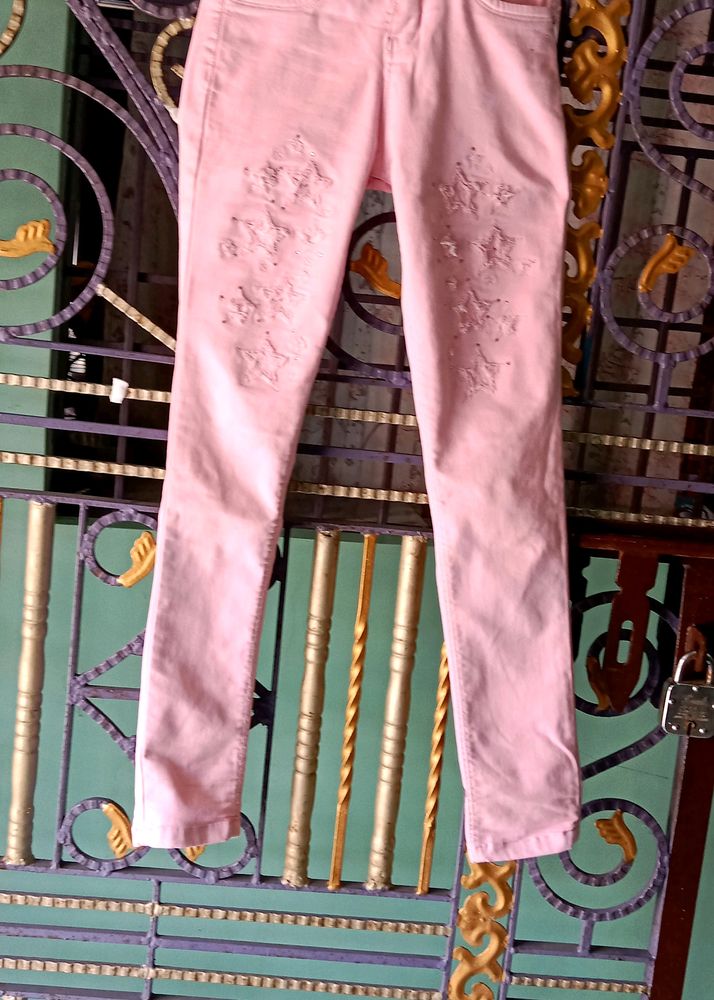 Baby Pink Jeans For Girls