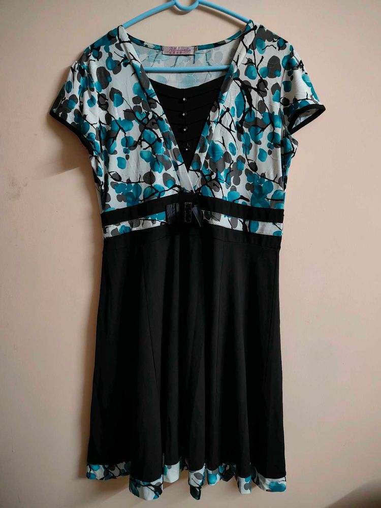 XXL CUTE BLUE-BLACK DRESS