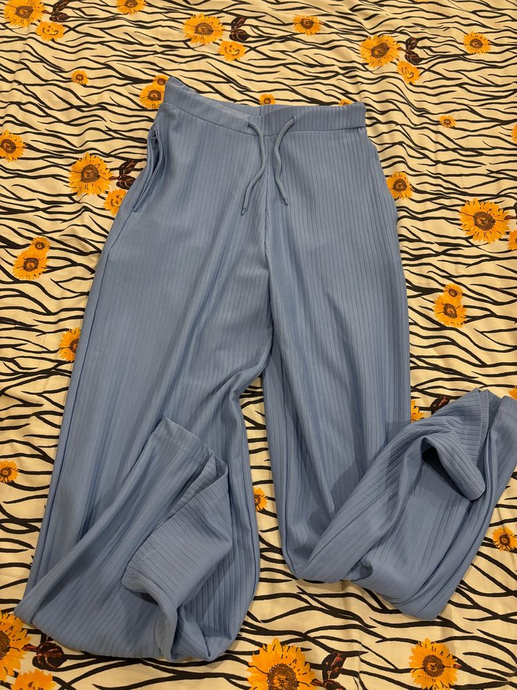 Blue Ribbed Trousers