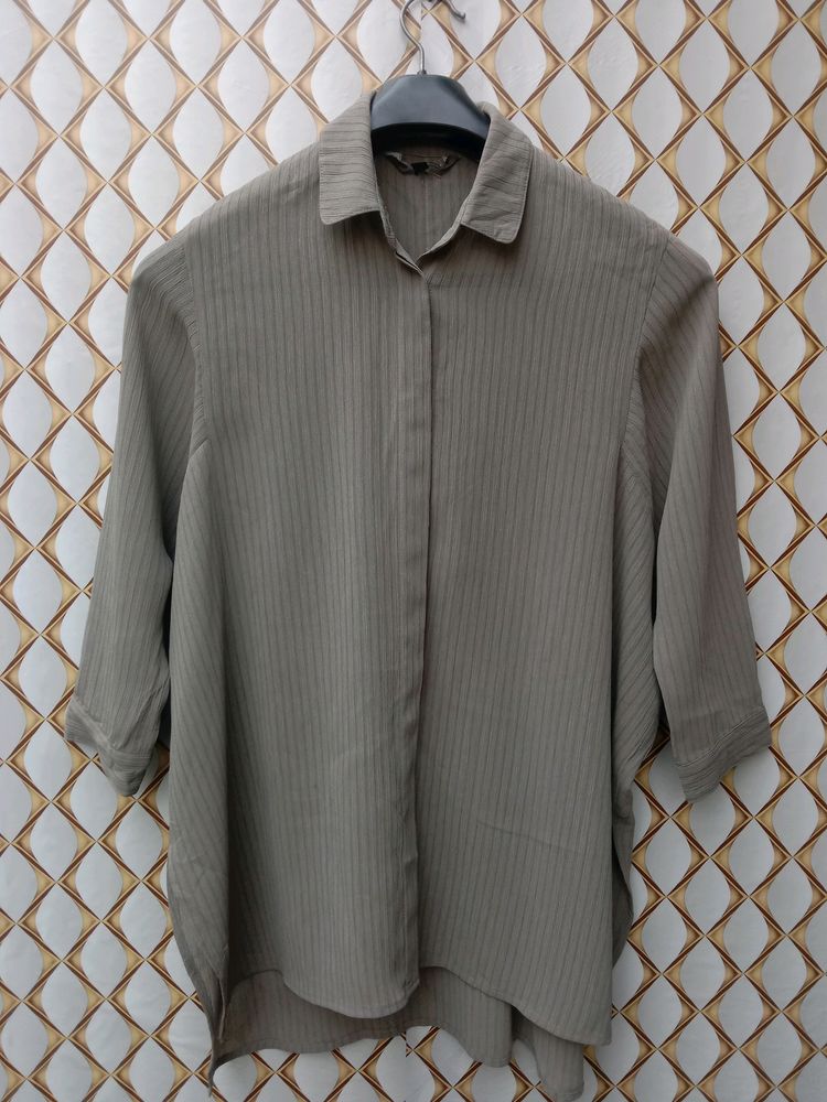 New Baggy Aesthetic Formal Grey Shirt