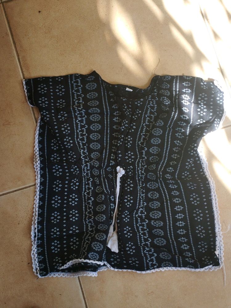 Like New Black Kaftan For Kids In Pure Cotton