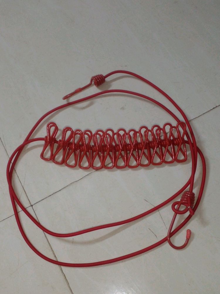 Cloth Hanging Rope With 12 Attach Clip