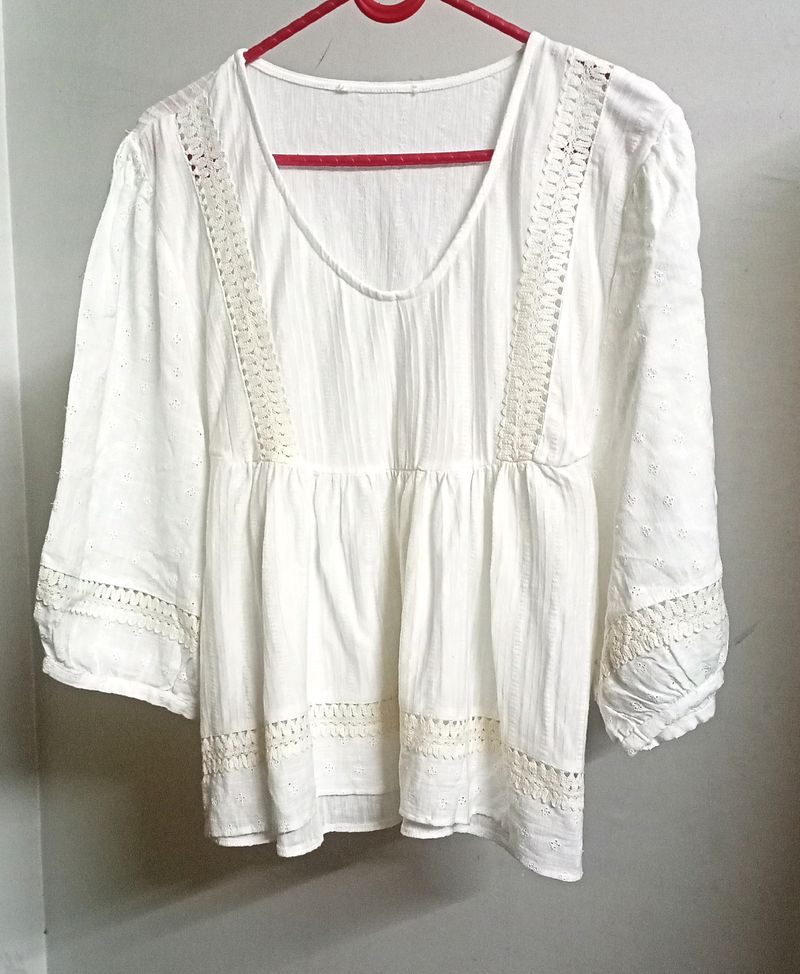 White Eyelet Top