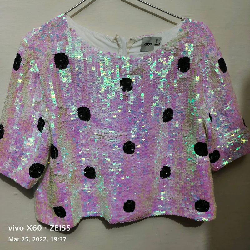 sequin crop top