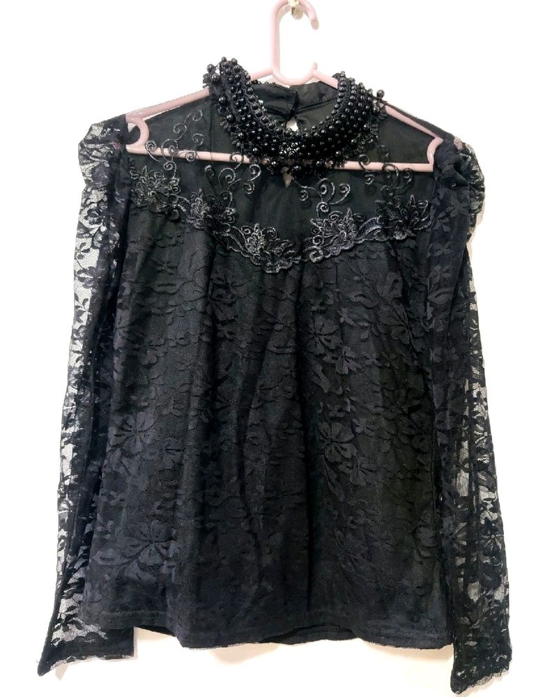 Black Embroidery Top