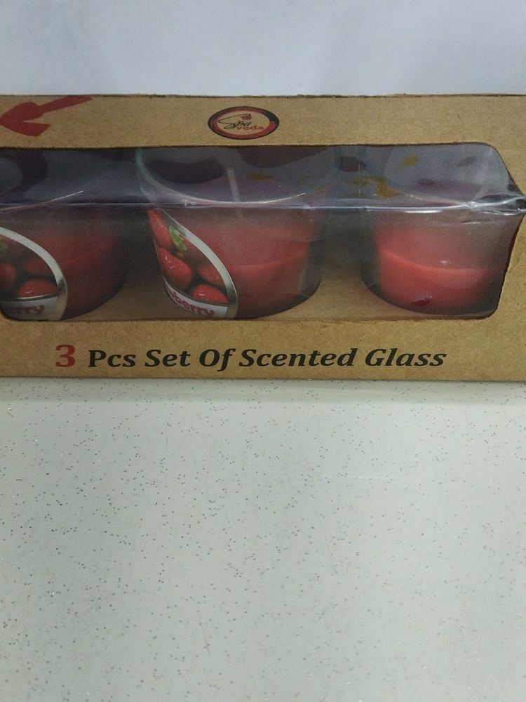 3pcs Scented Candles Glass