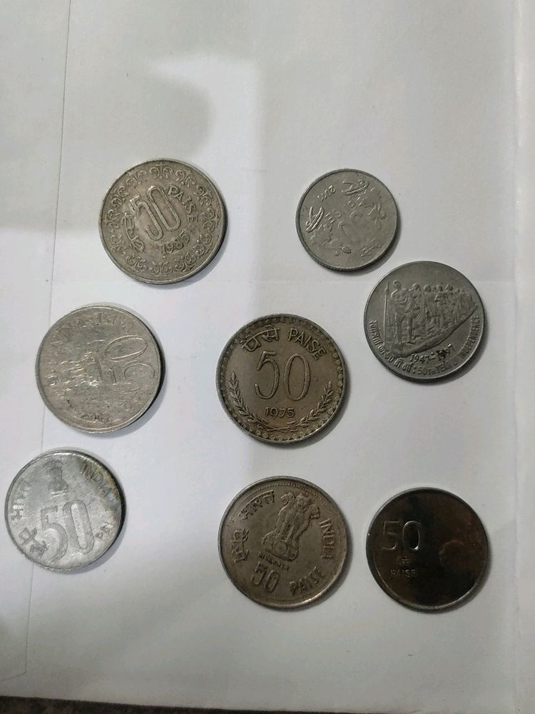 8 Different Types Of Old 50 Paise Coins